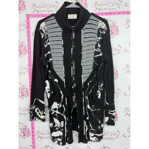 Avanti sweater Black and Gray Zip-Front Hoodie Jacket